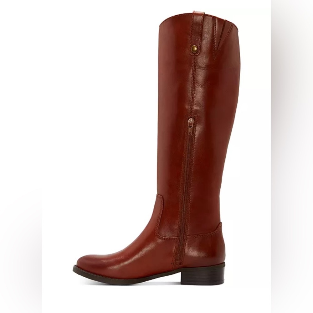 I.N.C. International Concepts Fawne Cognac Leather Knee High Riding Boots (NIB) - Picture 5 of 13